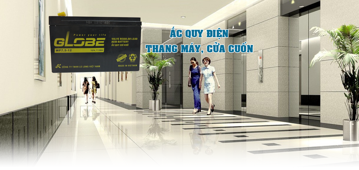 Ắc quy điện thang máy, cửa cuốn